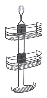 Type A Adjustable Rust-Resistant 4-Way Shower Caddy with Lock Top, Matte Black