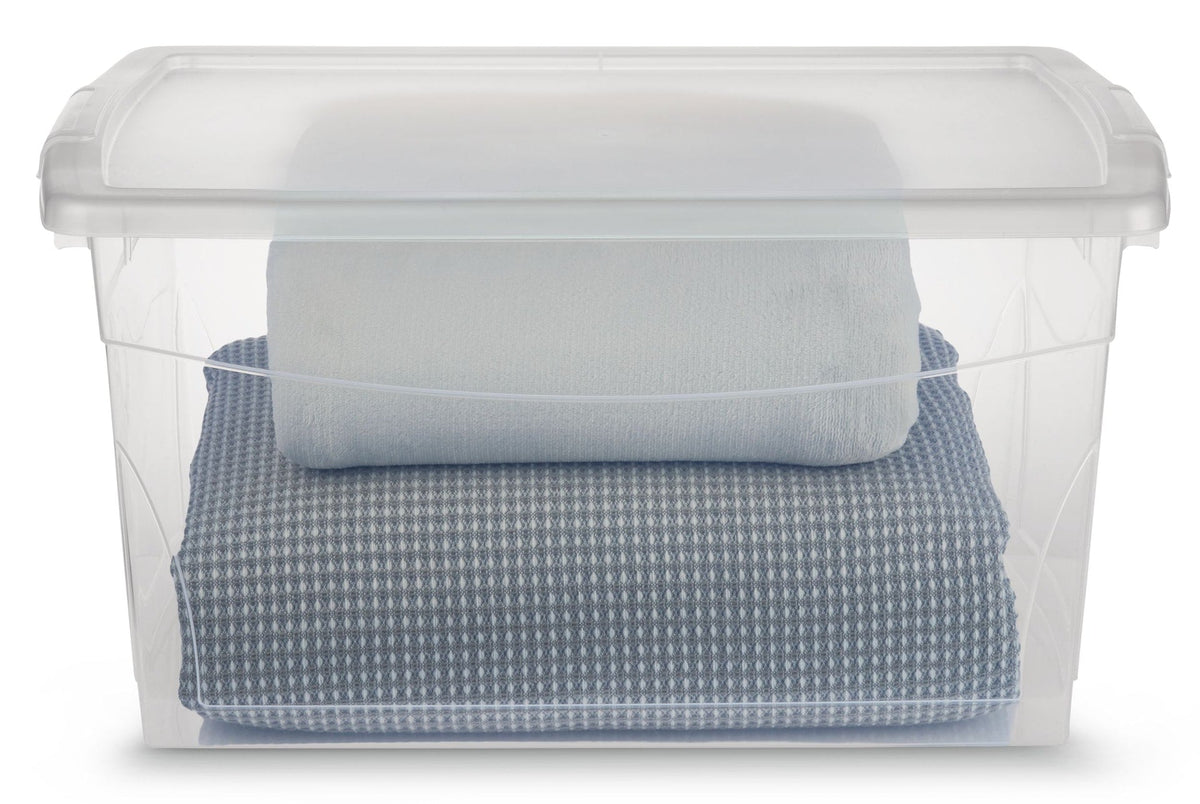 type A Clarity Transparent Storage Box with Lid, 50-L