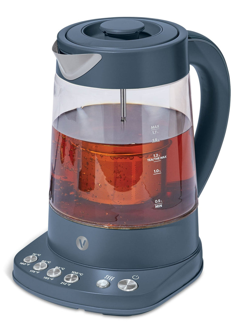 Vida by PADERNO Colour Series Electric Variable Temperature Steeping Kettle, Bluefin, 1.7-L I8