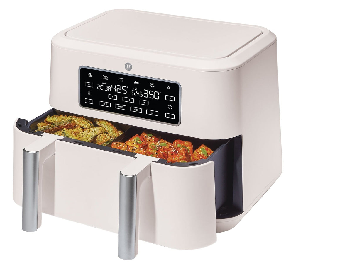 Vida by PADERNO Colour Series Trizone Air Fryer, Shortbread Colour, 9-qt