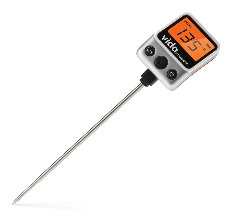 Vida by PADERNO Digital Instant Read BBQ Food Thermometer with Stainless Steel Probe P9