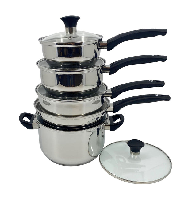 Vida by PADERNO Everyday Series Premium Stainless Steel Cookware Set, Dishwasher & Oven-Safe, 10-pc Q9