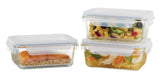 Vida by PADERNO Glass Clip Lid Food Storage Container Set Leakproof, 980-mL, 3 Count