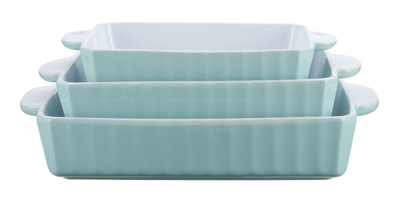 Vida by PADERNO Rectangular White/Blue Bake Set, 3-pc S9