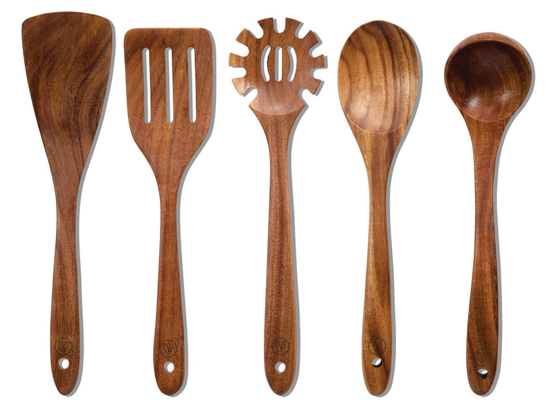 Vida by PADERNO Solid Acacia Wood Utensil Set, 5-pc I1