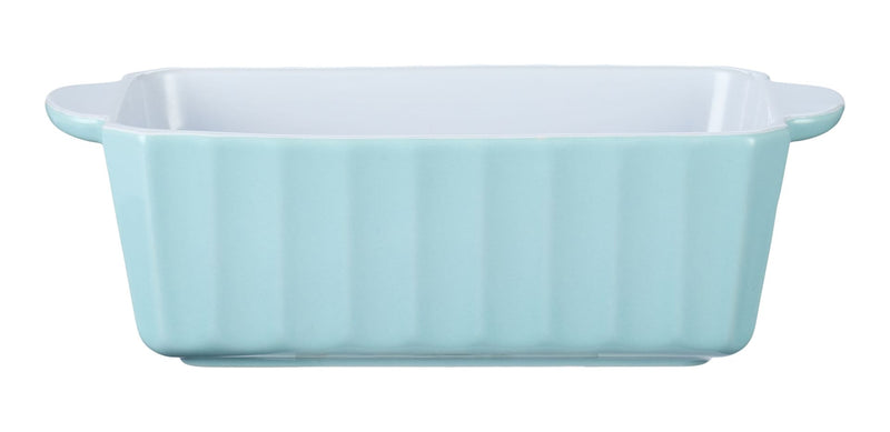 Vida by PADERNO White/Blue Ceramic Loaf Baking Dish, 1-lb Y6