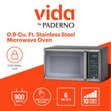 Vida Microwave, Stainless Steel, 0.9-cu-ft