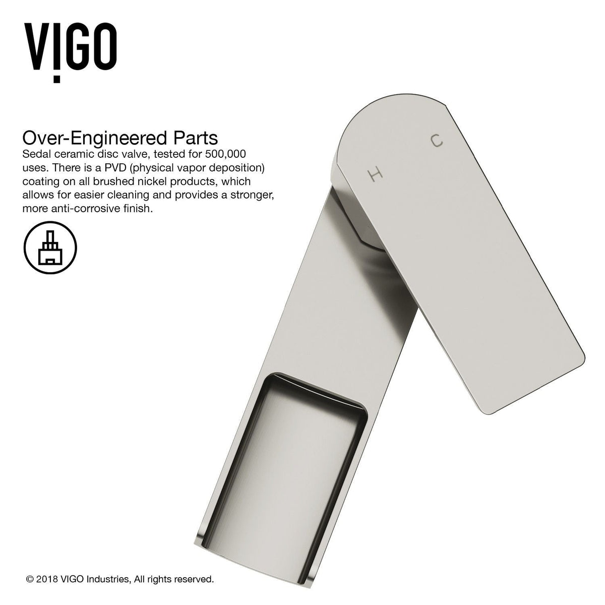 VIGO Amada Single Handle Vessel Single Hole Bathroom Sink Faucet, WaterSense Certified, Chrome