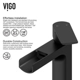 VIGO Amada Single Handle Vessel Sink Bathroom Faucet, Matte Black