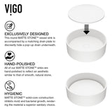 VIGO Anvil MatteStone Round White Composite Bathroom Sink/Basin Set with Gotham Faucet and Pop-Up Drain