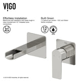VIGO Atticus Brushed Nickel Wall Mount Bathroom Faucet