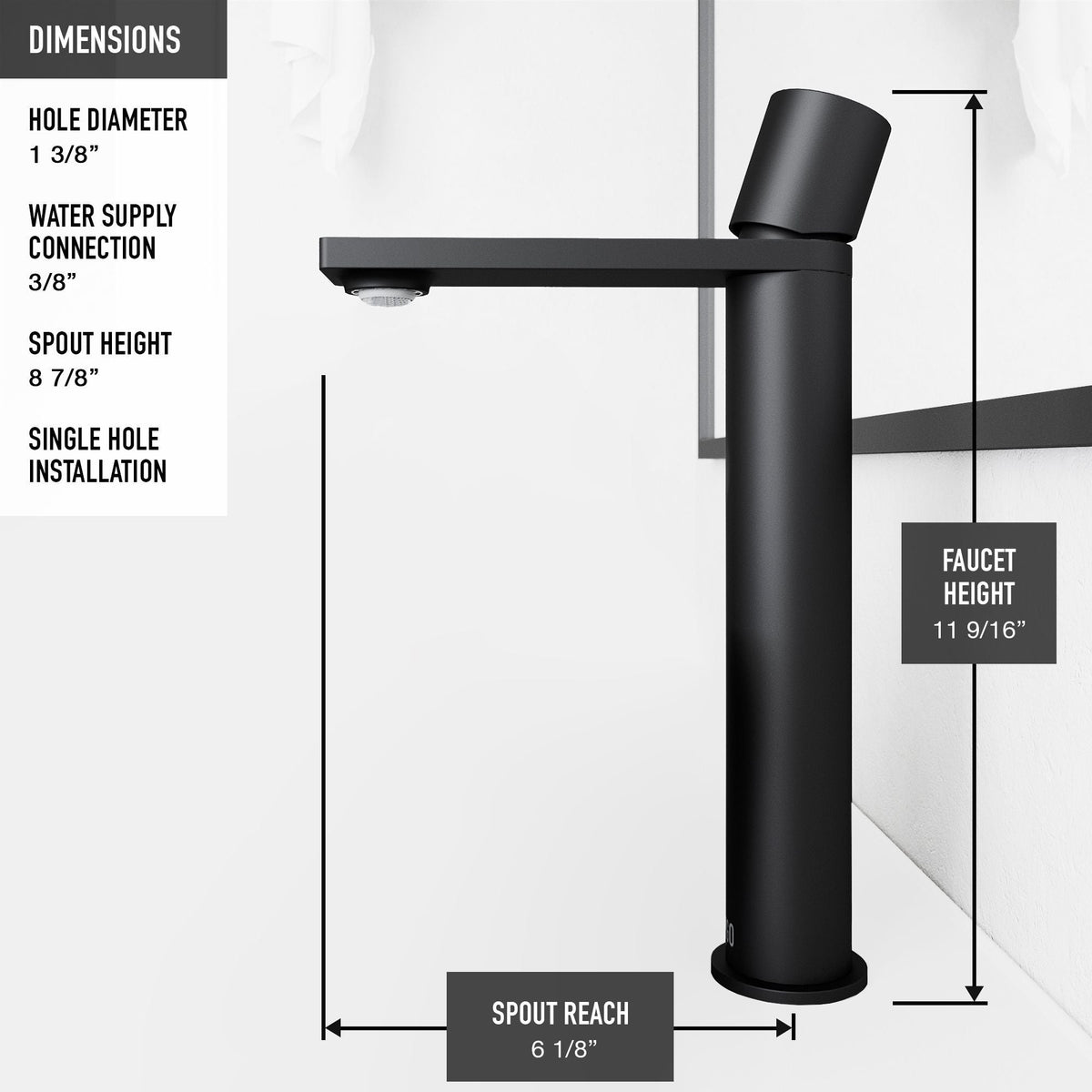VIGO Cavalli MatteShell Matte Black Bathroom Sink/Basin Set with Gotham Faucet and Round Glass Vessel