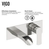 VIGO Cornelius Wall Mount Single Handle Bathroom Sink Faucet, WaterSense Certified, Brushed Nickel