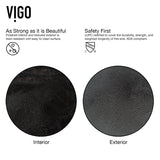 VIGO Glass Grey Onyx Bathroom Sink/Basin Set with Matte Gold Niko Faucet and Rectangular Vessel