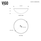 VIGO Glass Round Vessel Bathroom Sink/Basin with Deep Bowl, Gray