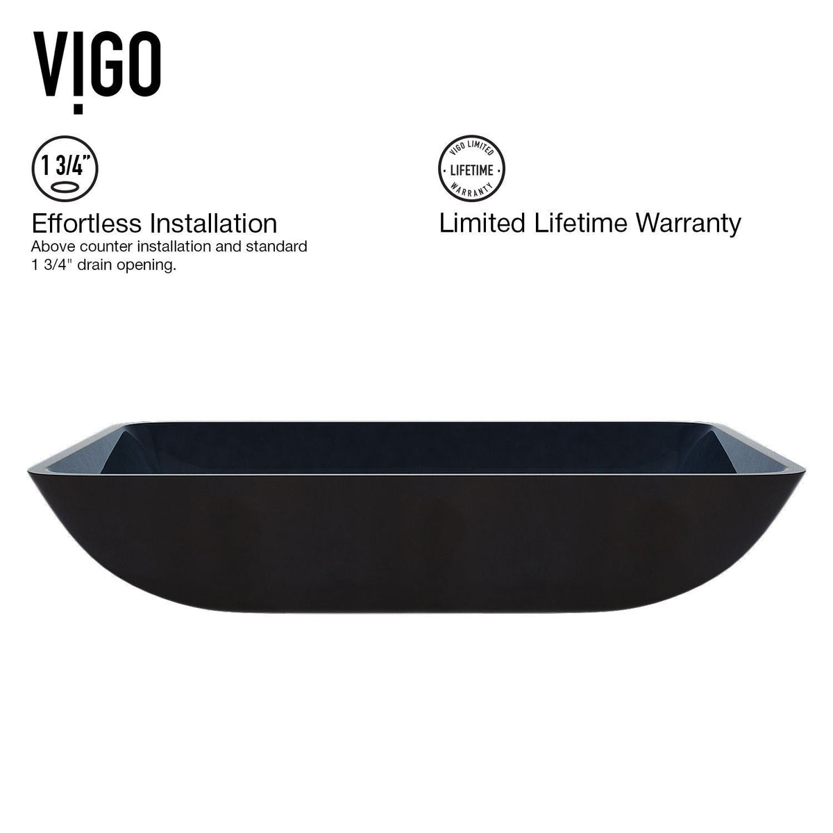 VIGO Glass Turquoise Water Bathroom Sink/Basin Set with Niko Faucet and Rectangular Vessel