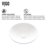 VIGO Lotus MatteStone White Bathroom Sink/Basin Set with Gotham Faucet and Round Composite Vessel