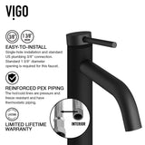 VIGO Madison Single Handle Single Hole cFiber Bathroom Sink Faucet, Matte Black