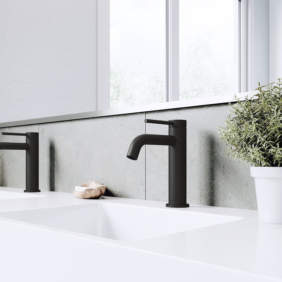 VIGO Madison Single Handle Single Hole cFiber Bathroom Sink Faucet, Matte Black