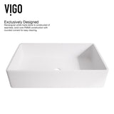 VIGO Magnolia MatteStone White Bathroom Sink/Basin Set with Lexington Faucet and Rectangular Composite Vessel