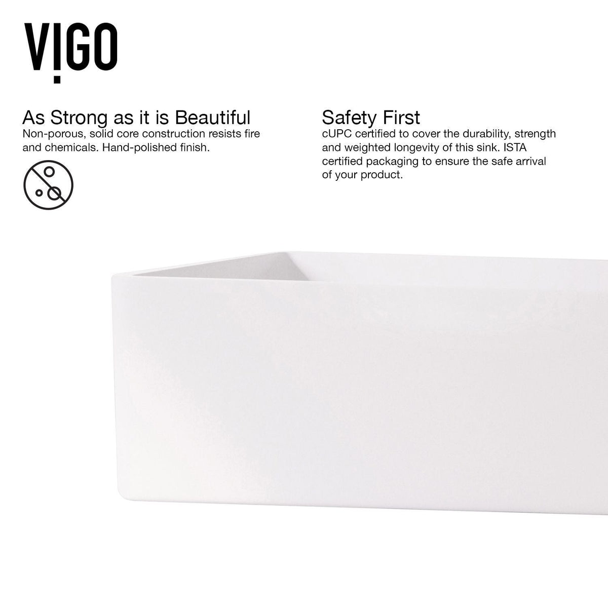 VIGO Magnolia MatteStone White Bathroom Sink/Basin Set with Matte Gold Duris Faucet and Rectangular Composite Vessel