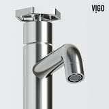 VIGO Magnolia MatteStone White Bathroom Sink/Basin Set with Ruxton Faucet and Rectangular Composite Vessel