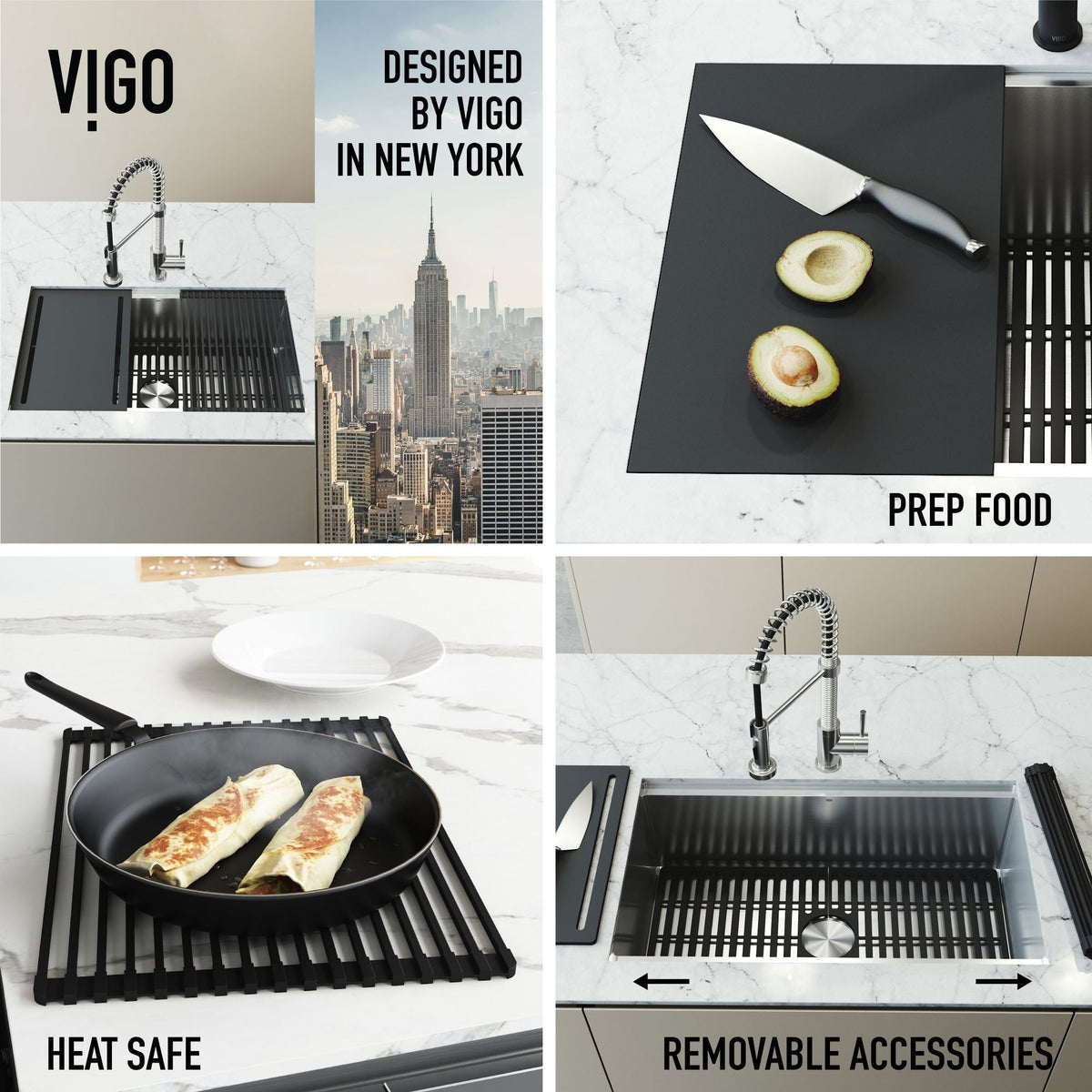 VIGO Mercer 33-in Stainless Steel Undermount Kitchen Sink