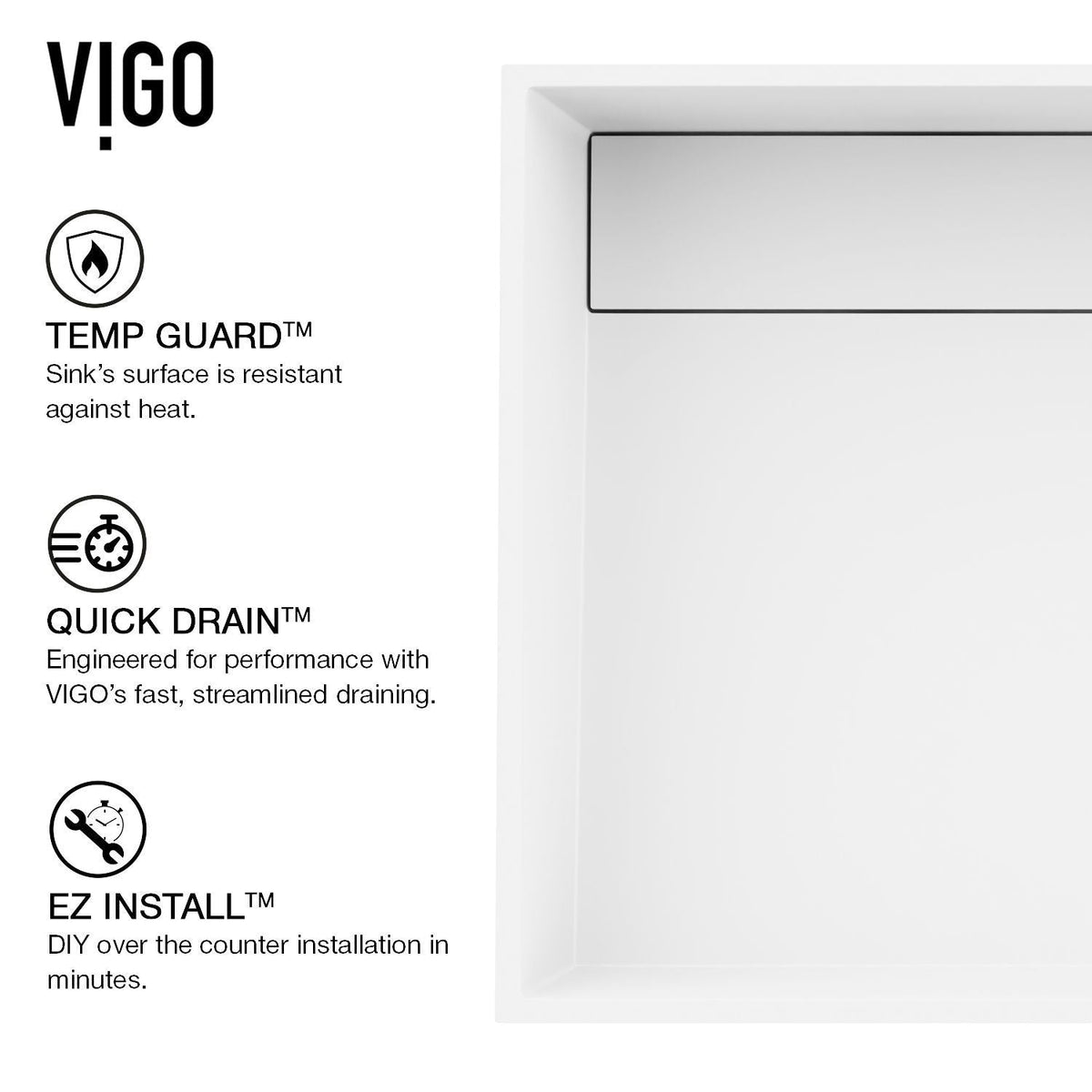 VIGO Montauk MatteStone 23x15-in Deep White Bathroom Sink/Basin with Rectangular Vessel