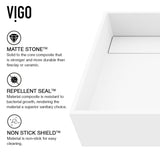 VIGO Montauk MatteStone 23x15-in Deep White Bathroom Sink/Basin with Rectangular Vessel