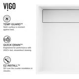 VIGO Montauk MatteStone White Bathroom Sink/Basin Set with Niko Faucet and Rectangular Composite Vessel
