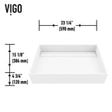 VIGO Montauk MatteStone White Bathroom Sink/Basin Set with Niko Faucet and Rectangular Composite Vessel