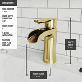 VIGO Paloma Single Handle Single Hole Bathroom Sink Faucet, WaterSense Certified, Matte Gold