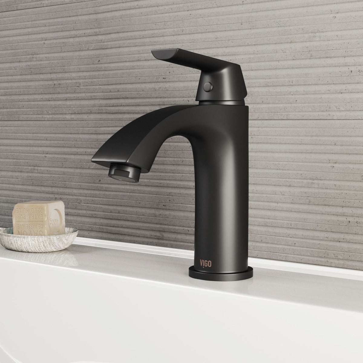VIGO Penela Single Handle Single Hole Bathroom Sink Faucet, Matte Black,