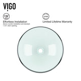 VIGO Round Glass Vessel Bathroom Sink/Basin with Repellent Seal Coating, Crystalline