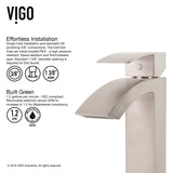 VIGO Satro Single Handle Single Hole Bathroom Sink Faucet, WaterSense Certified, Brushed Nickel