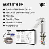 VIGO Satro Single Handle Single Hole Bathroom Sink Faucet, WaterSense Certified, Brushed Nickel