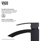 VIGO Satro Single Handle Single Hole Bathroom Sink Faucet, WaterSense Certified, Matte Black