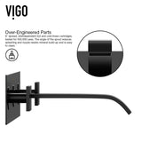 VIGO Titus Wall Mount Dual Handle Bathroom Sink Faucet, Eco-Friendly 1.2 GPM Flow Rate, Matte Black