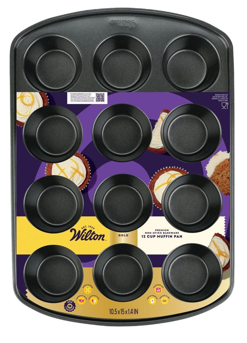 Wilton Gold Premium Non-Stick Bakeware Muffin Pan, 12-Cup H9