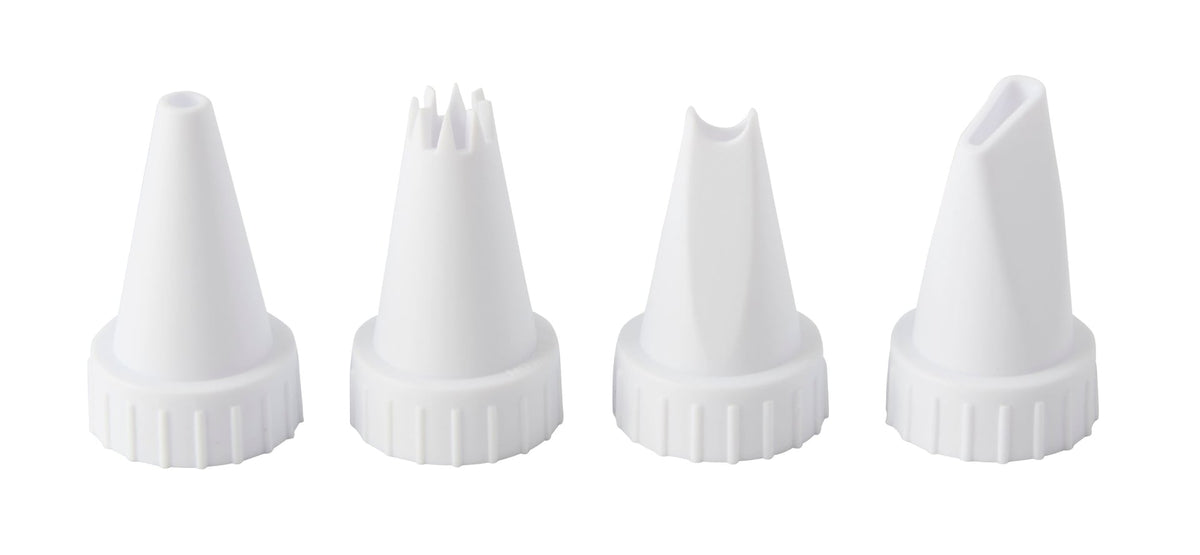 Wilton Icing Decorating Tip Set for Piping Bags, White, 4-pk, for Baking/Cake Decoration
