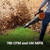 Worx 40V Power Share 780 CFM 190 MPH QuietTech Leaf Blower
