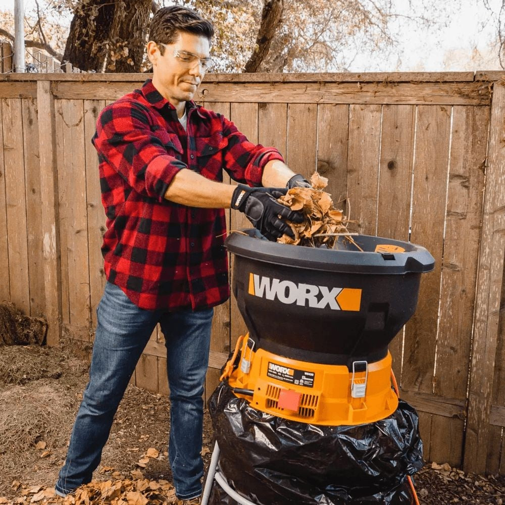 Worx WG430 13 Amp Electric Leaf Mulcher/Shredder, 13-in