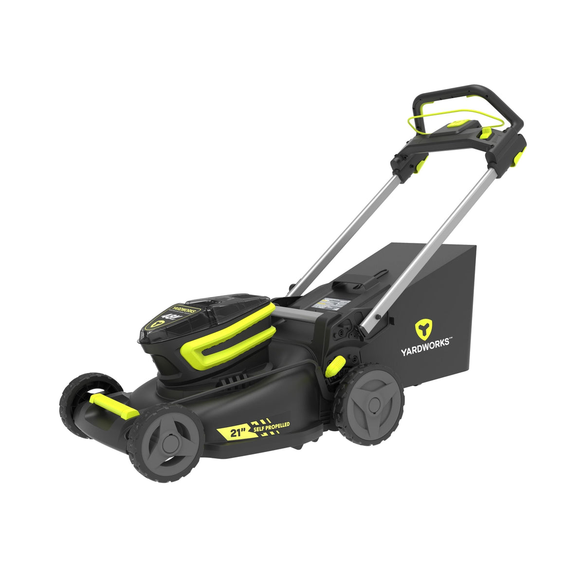 Yardworks 48V 3-in-1 Cordless Brushless Self-Propelled Mower, 21-in with 6Ah Battery & 2Ah Charger