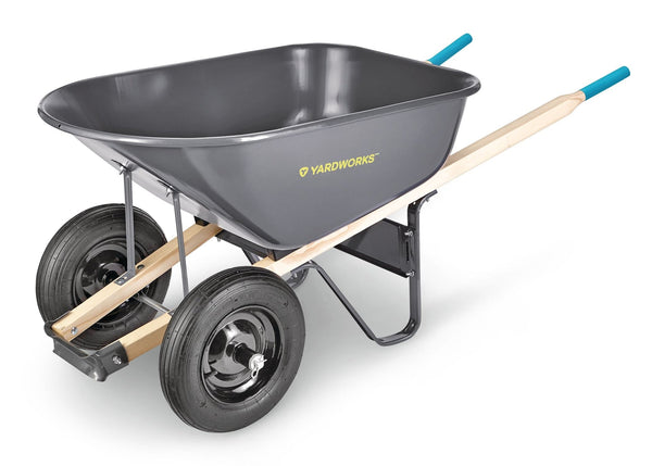 Yardworks Steel Tray 2-Wheel Garden Wheelbarrow, 6-cu-ft N1