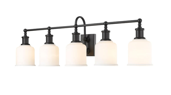 Z-Lite Bryant 5-Light Vanity Light, Black with Opal Shade X9