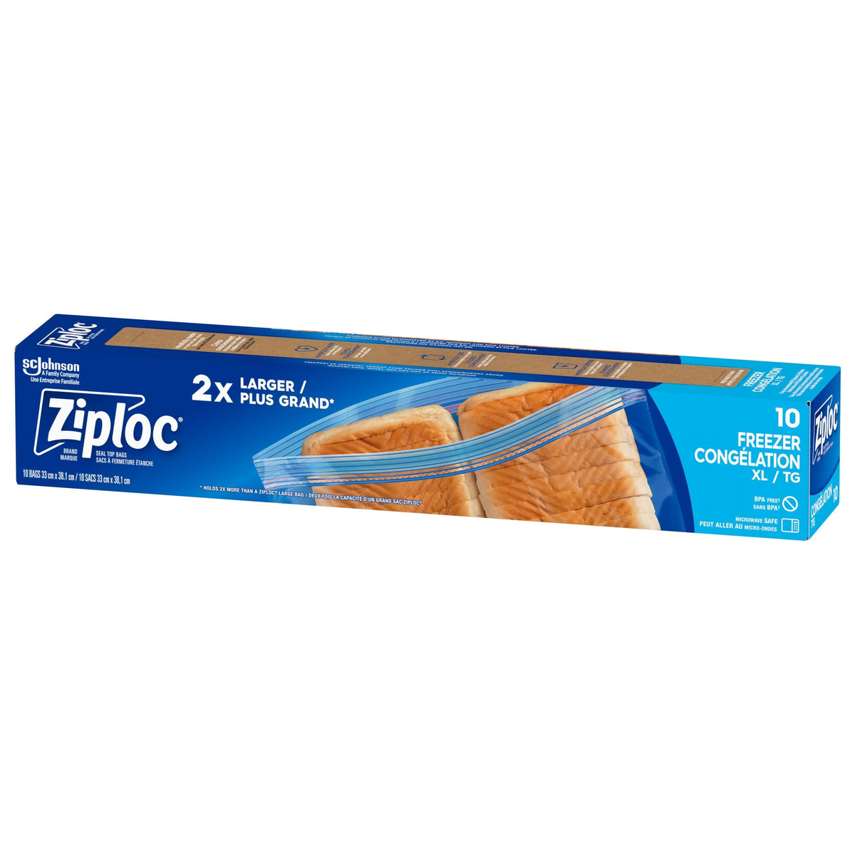 Ziploc Extra Large Freezer Plastic Bags, 5.5-L, 10-pk
