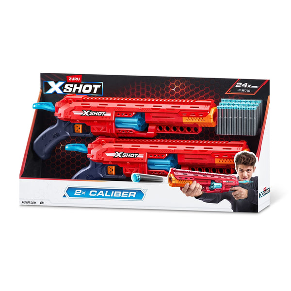Zuru X-Shot Excel Caliber Pump-Action Dart Blaster with 24 Darts, 2-pk, Ages 8+ P1